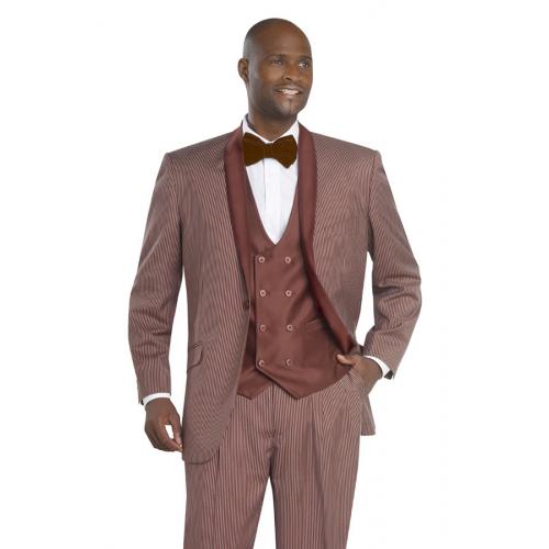 E. J. Samuel Brown / White Stripes Suit M2639